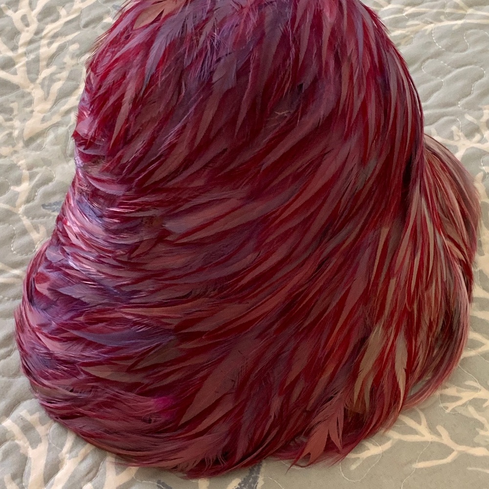 Ladies Antique Marabou pink feather hat